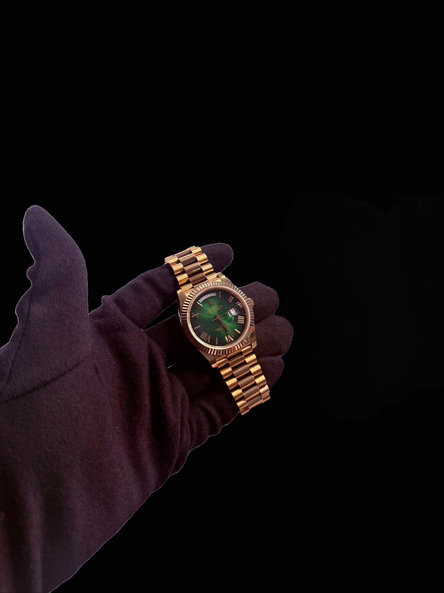 Gold Day Date Green Dial